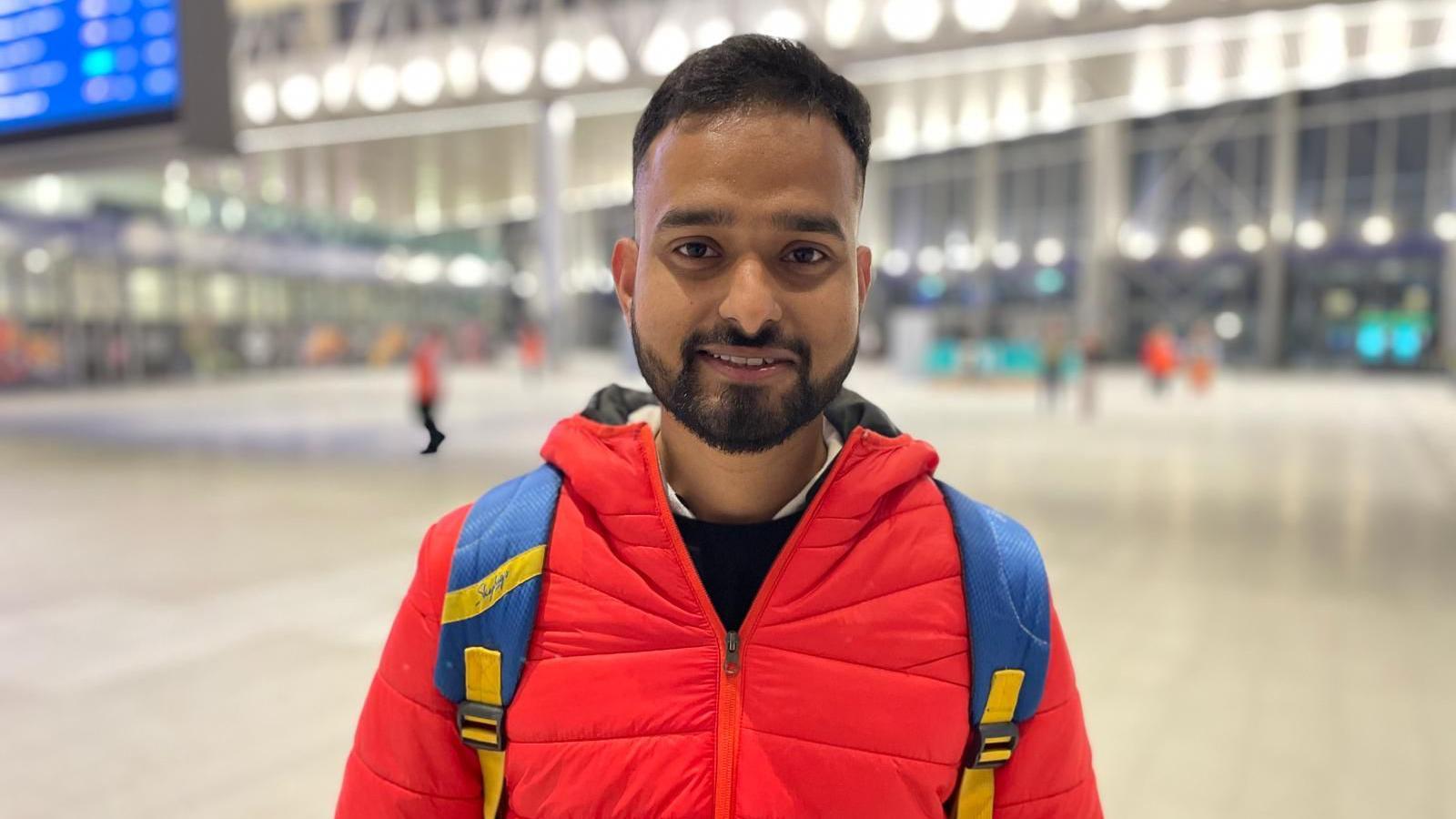 The first passenger to enter the station, Amit Kumar, said he was 
